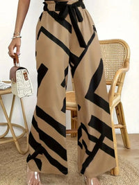 Pantalon Décontracté Femme à Imprimé Large - Élégance et Confort
