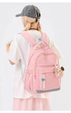 Girls' College Style Oxford Large Capacity Zippered Backpack
