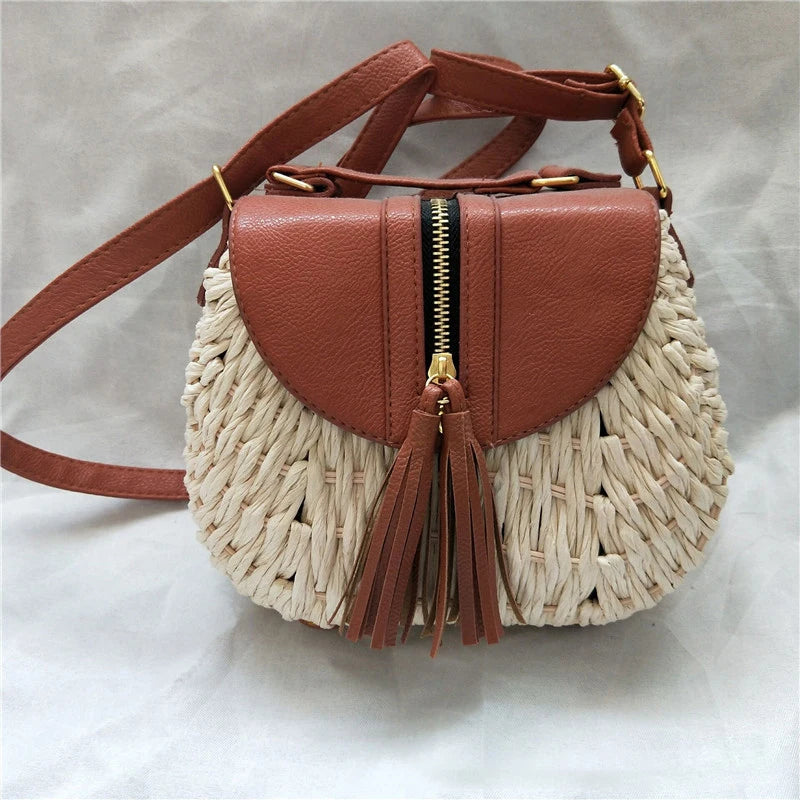 Sac bandoulière en paille élégant
