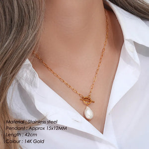 Collier avec pendentif Perles d'Eau Douce Élégant