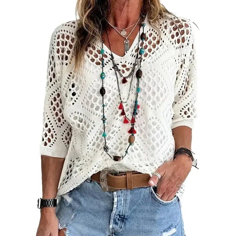 Blouse Décontractée à Manches Chauve-Souris