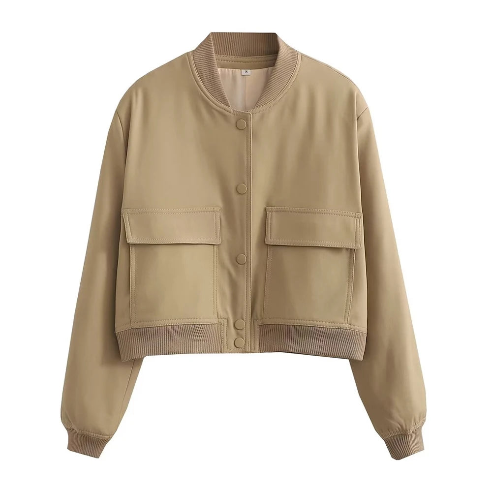 Veste Bomber Femme avec Poches Chic
