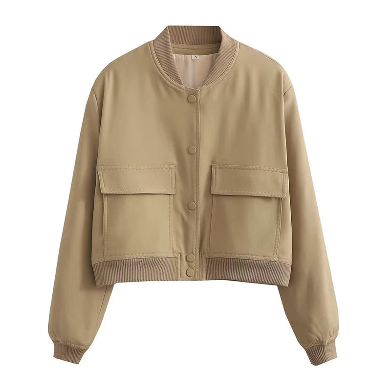 Veste Bomber Femme avec Poches Chic