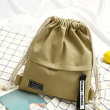 Sac à dos bohème en toile à cordon kaki, couleur naturelle et tendance