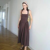 Robe Camisole Slim à Col Carré