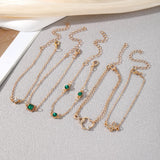 Conjunto de Pulseras con Piedra Cristal Verde