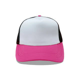Casquette trucker maille rose fuchsia et noir unie Emakujitia