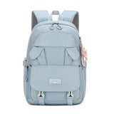 Black Large Nylon Multifunction School Backpack with Zipper Closure