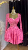 Robe de Soirée Mini Imprimée avec Nœud Élégant