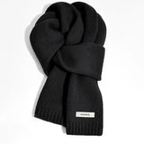 Écharpe Femme en Laine Mérinos Style Minimaliste Tricotée Unie Hiver Chaud