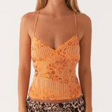 Haut Cami Paillettes Y2K Sexy pour Femmes
