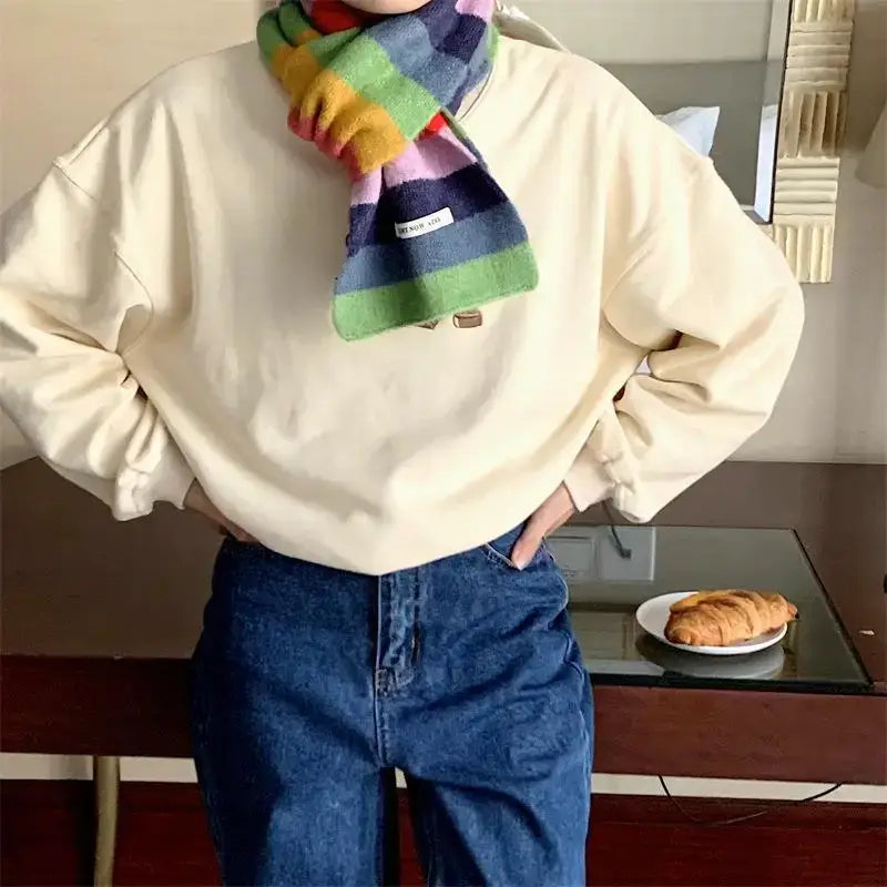 Écharpe à rayures colorées pour hommes et femmes