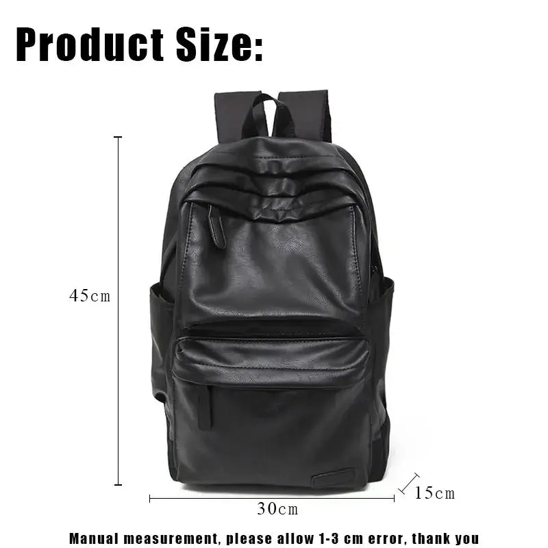 Men's PU Leather Backpack - Style & Functionality Combined!