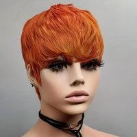 Perruque Courte Rousse avec Frange
