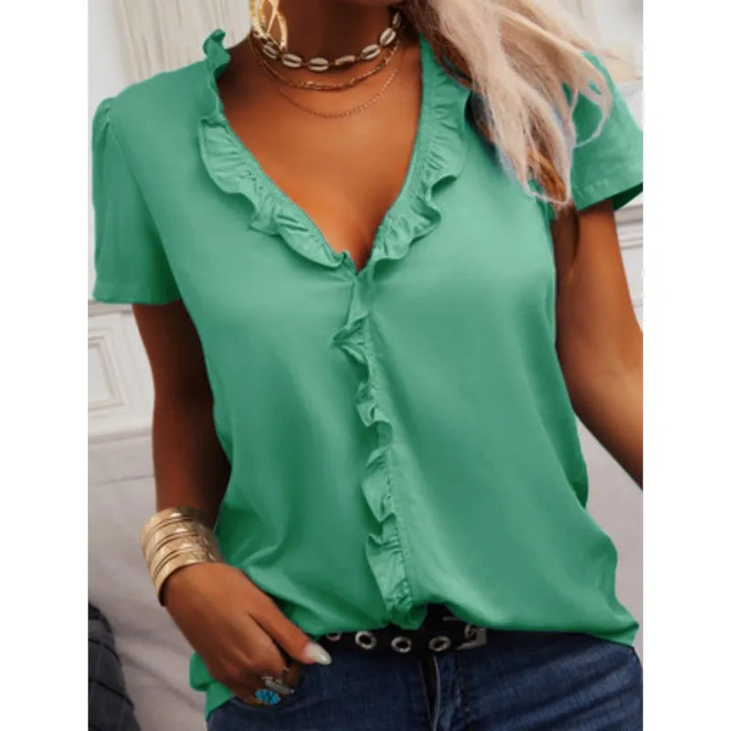 Blouse élégante en bleu clair pour femme
