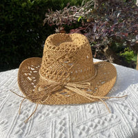 Chapeau Vintage en Paille Ajouré pour Femme - Style Harajuku avec Large Bord