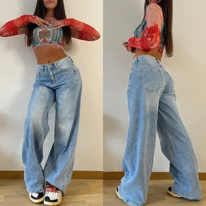 Jean ample taille haute femme - confort et style