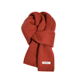 Écharpe Femme en Laine Mérinos Style Minimaliste Tricotée Unie Hiver Chaud