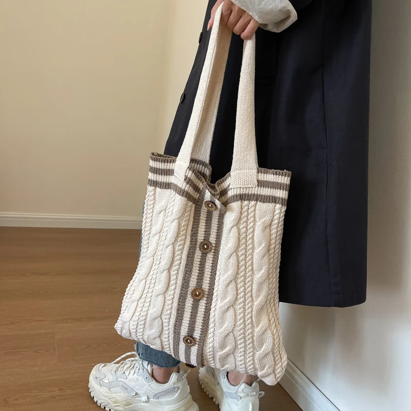Women's Wool Knitted Tote Bag