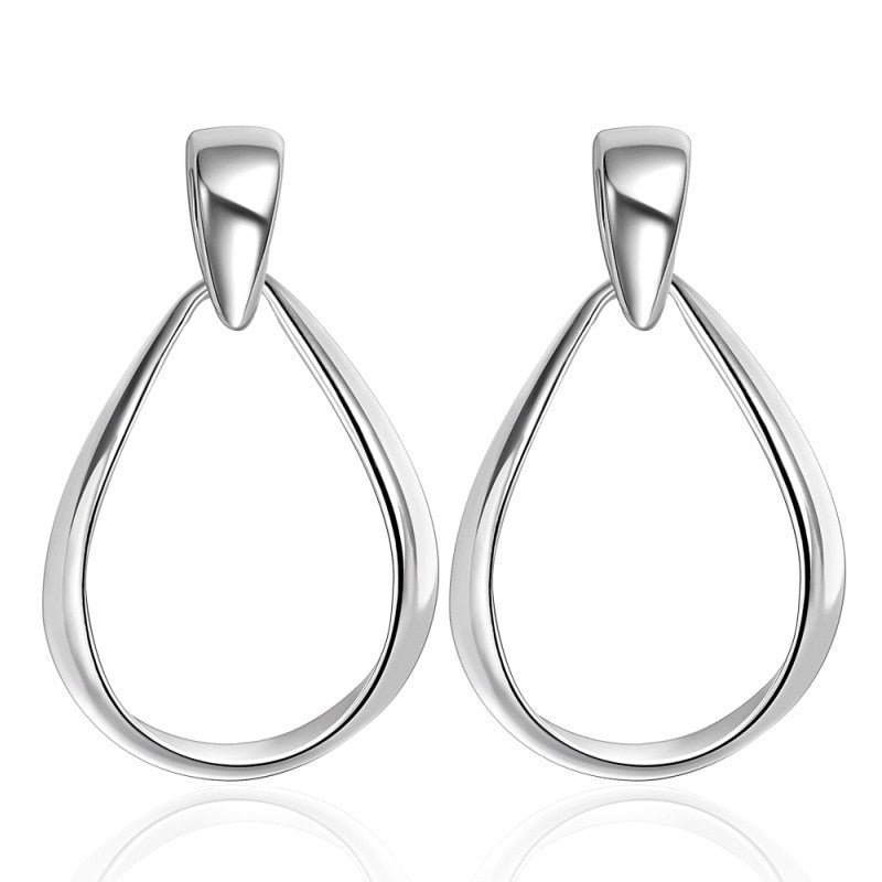 Silver plated dangling earrings