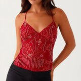 Haut Cami Paillettes Y2K Sexy pour Femmes
