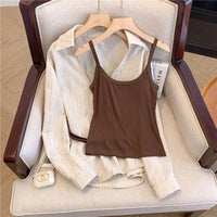 Chemise Élégante à Col en V Profond