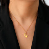 Collier avec pendentif Chaton Lune en Acier Inoxydable