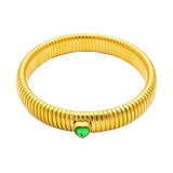 Bracelet jonc serpent plaqué or 18K de 10mm de largeur