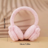 Cache-Oreilles Hiver Femme en Peluche Épaissie Style Cartoon Chat Coupe-Vent