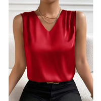 Chemisier Élégant d'Été en Satin et Chiffon pour Femmes
