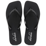 Paire de tongs noires Shevalues vue de dessus