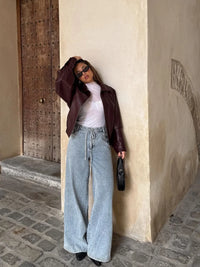 Veste en cuir PU élégante pour femmes