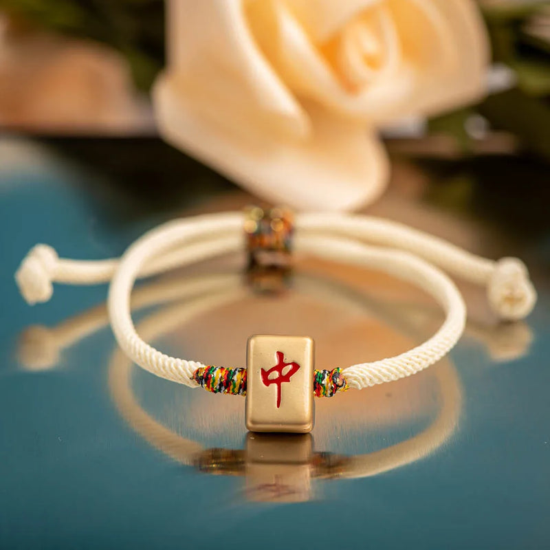 Ceramic Pendant Bracelet with Chinese Characters