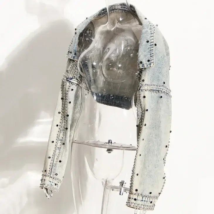 Veste en Denim Y2K pour Femme