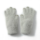 Gants En Cachemire Femme Hiver Tricotés Chauds Tactiles Cinq Doigts