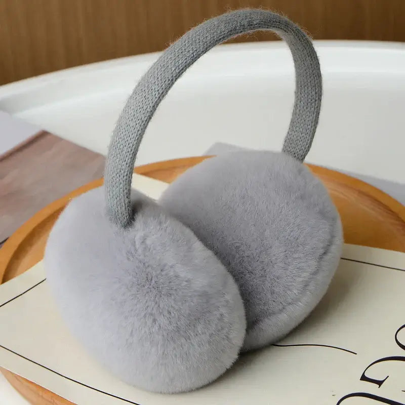 Natural Rex Rabbit Fur Earmuffs