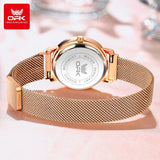 Montre femme maille milanaise rose doré avec bracelet ajustable