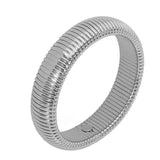 Bracelet jonc serpent en acier inoxydable poli, sur fond blanc
