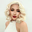 Perruque bob wavy blonde platine