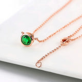 Collier avec pendentif zircon cubique rond