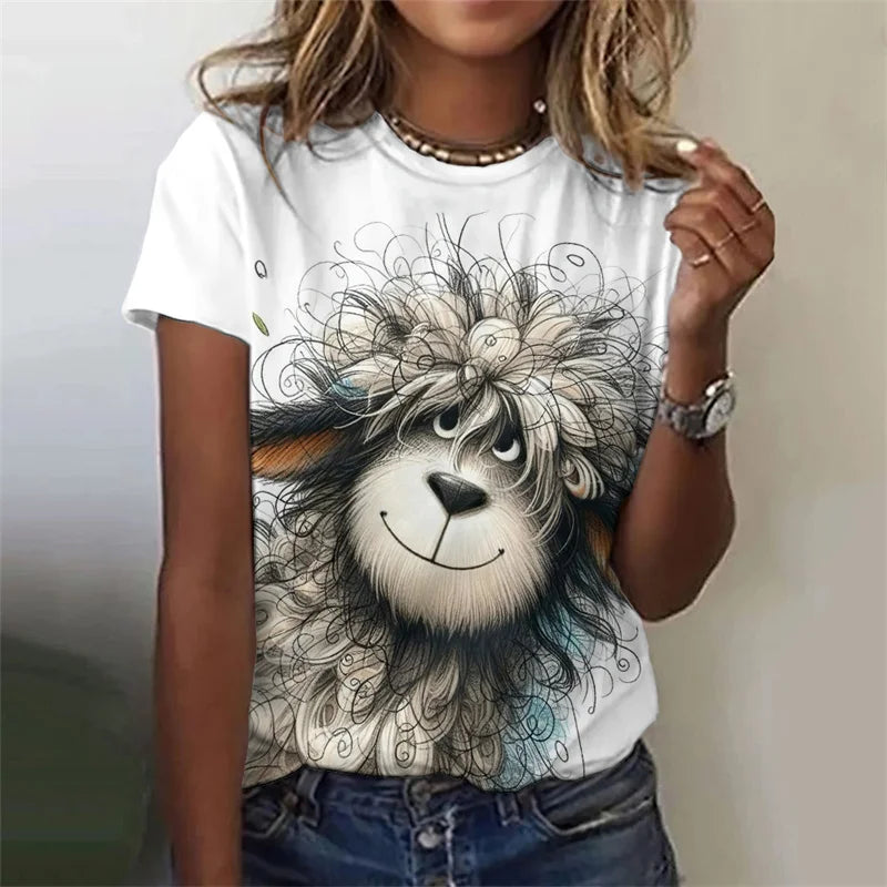 T-shirt Femme à Motif animal 3D