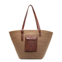 Sac d'Épaule Grand Format Tendance en Tissu Tressé