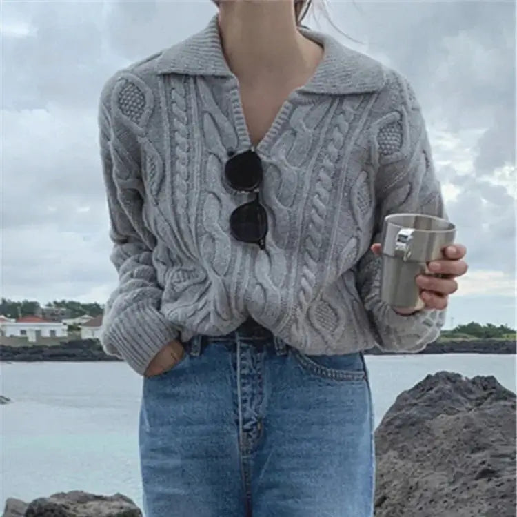 Pull en tricot rétro pour femme