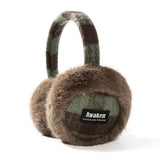 Cache-Oreilles Chaud Hiver Femme Motif Carreaux Fourrure Polyester Mode