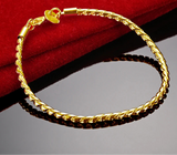 Bracelet en Argent Sterling 925 avec Chaîne Serpent 18K en Or