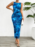 Robe Femme Printemps Été Style Amincissant sans Manches