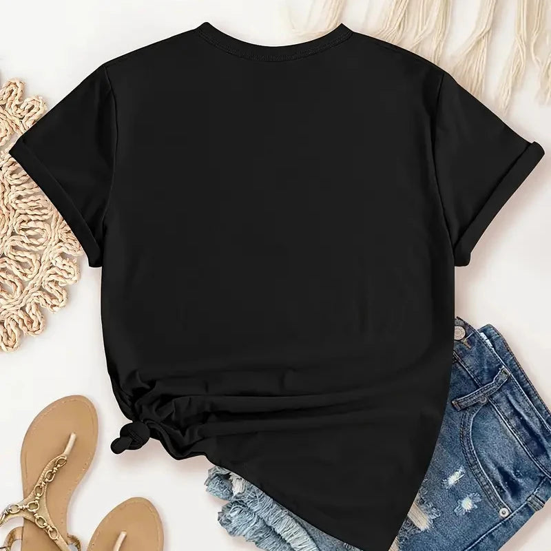 T-shirt Femme à Manches Courtes avec Imprimé Pissenlit