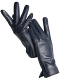 Gants Cuir Véritable Femme Hiver Fins Toucher Écran Doublure Velours Court