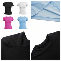 T-shirt Femme Slim Fit à Manches Courtes O-Neck Tricoté