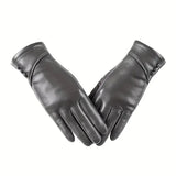 Gants Femme Style Chic en Similicuir avec Doublure Polaire et Écran Tactile